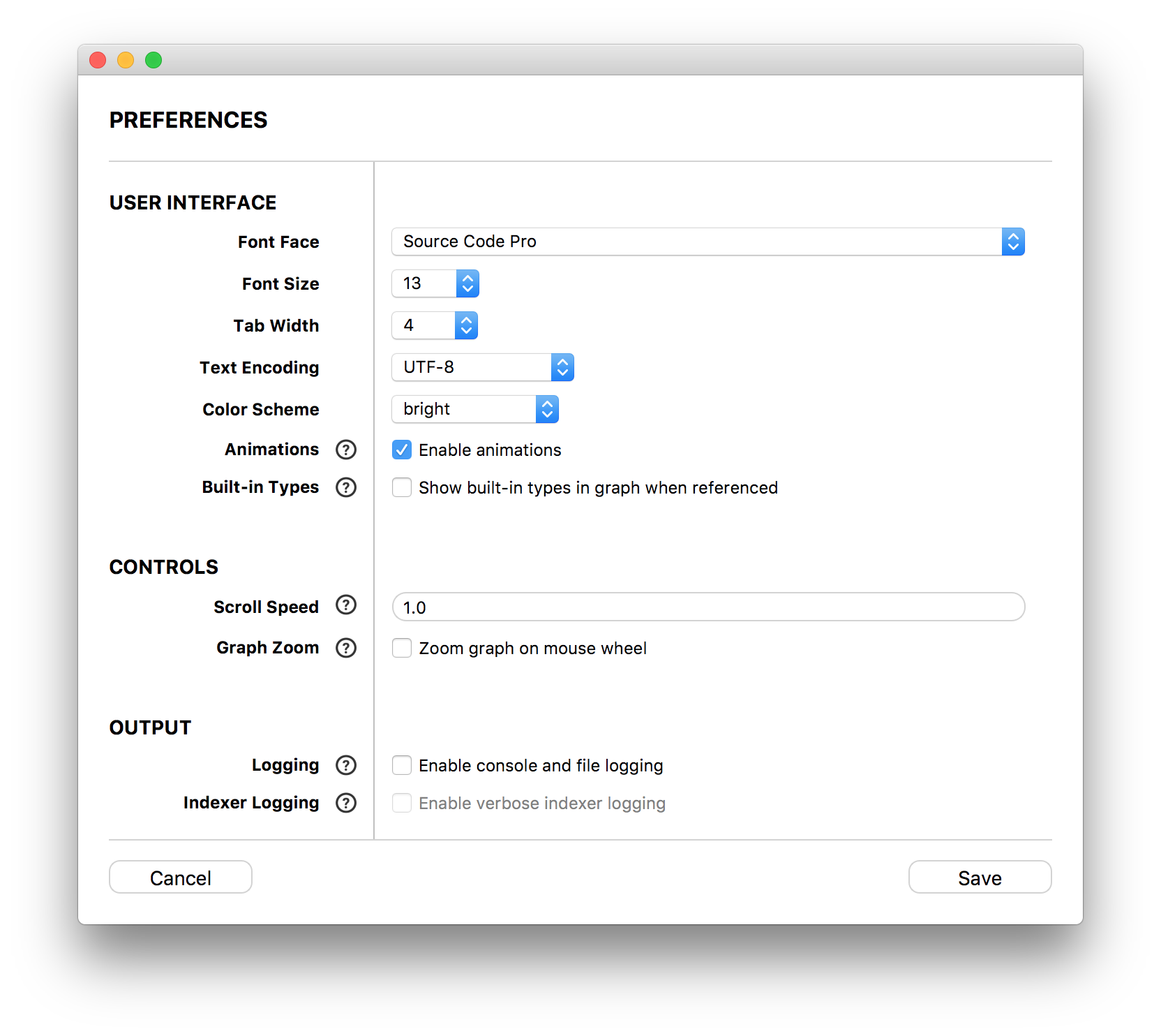 Preferences Screen