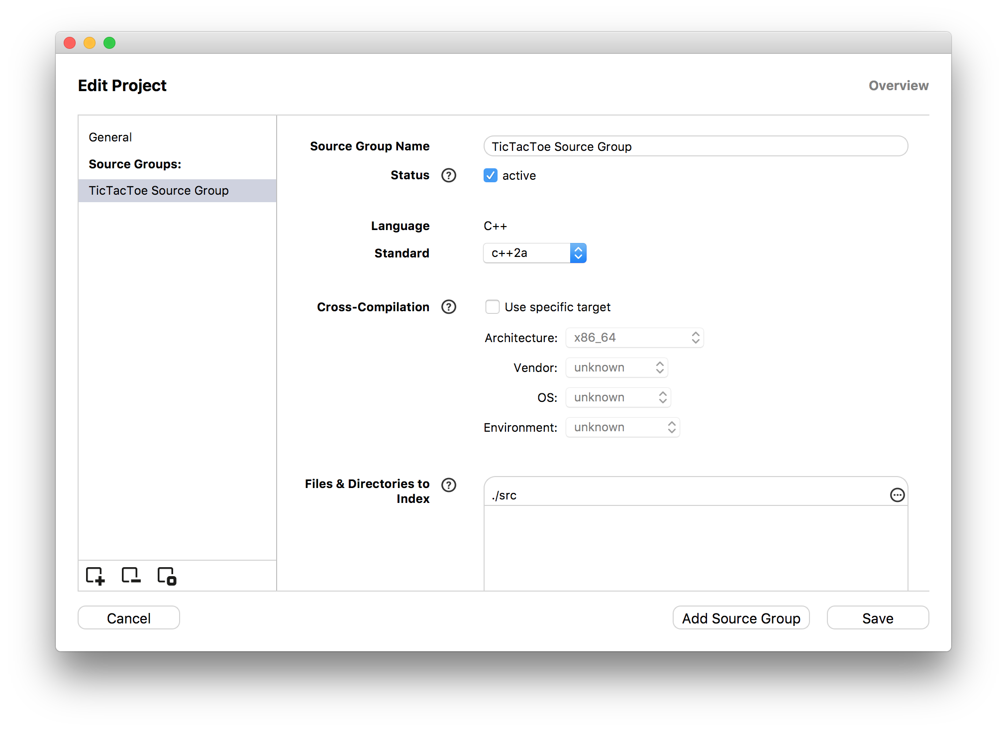 Project Setup Wizard Edit