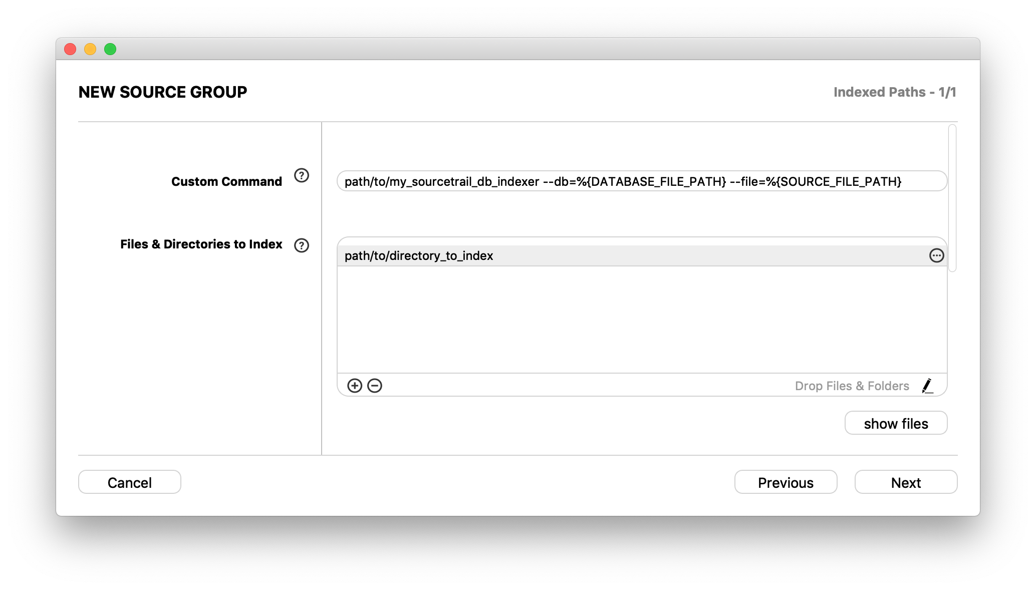 Custom Command Source Group Setup "Custom Command Source Group Setup"
